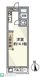 日吉ときわ台コーポ ワンルームの間取図画像