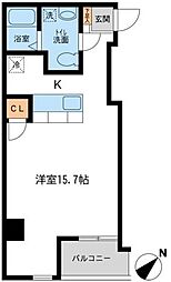 JMF-Residence新横浜 ワンルームの間取図画像