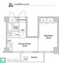 プライムアーバン川崎 1DKの間取図画像