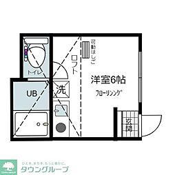 ラフィーネ新子安 ワンルームの間取図画像
