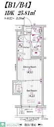 ガーラ・グランディ元住吉 1DKの間取図画像