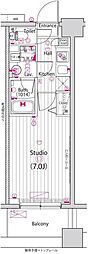 グランド・ガーラ横浜大口 1Kの間取図画像