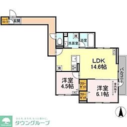 オアシス新綱島 2LDKの間取図画像