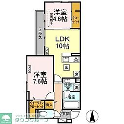 オアシス新綱島 2LDKの間取図画像