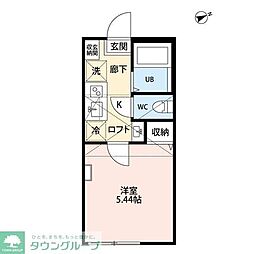 プレリア妙蓮寺 1Kの間取図画像