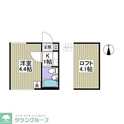 ベンジャミン 1Kの間取図画像
