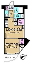 カスタリア池袋 1DKの間取図画像