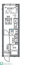 COCOCUBE板橋本町 ワンルームの間取図画像
