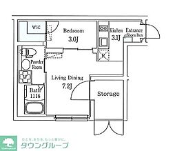 Fika池袋 1LDKの間取図画像