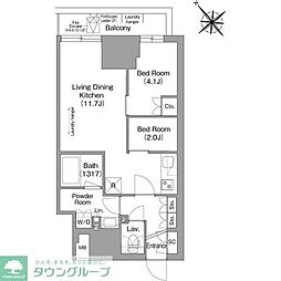 JR山手線 大塚駅 徒歩7分の賃貸マンション 4階2LDKの間取り