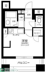 ライオンズステージ板橋 5階ワンルームの間取り