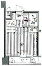 ガラ・ステージ目白台 4階ワンルームの間取り