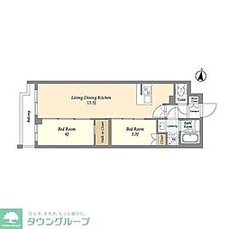 アジールコート練馬中村橋 2LDKの間取図画像