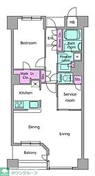 レジディアタワー上池袋パークサイド 1LDKの間取図画像