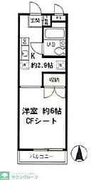 ガーデニアVAN 1Kの間取図画像