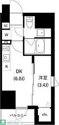 WHARF駒込 1DKの間取図画像