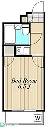 ウエストバレイ 2階1Kの間取り