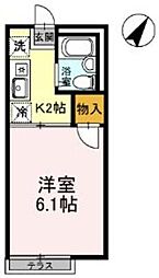 東急田園都市線 池尻大橋駅 徒歩9分の賃貸アパート 1階1Kの間取り