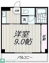 都営浅草線 馬込駅 徒歩9分の賃貸マンション 3階1Kの間取り