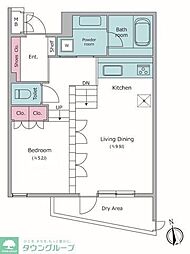 東急東横線 学芸大学駅 徒歩7分の賃貸マンション 1階1LDKの間取り