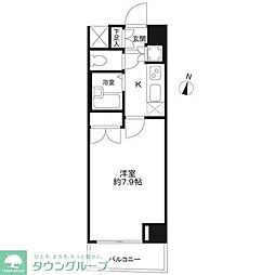 東急東横線 都立大学駅 徒歩7分の賃貸マンション 3階1Kの間取り