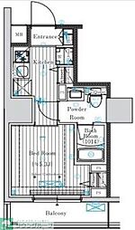 都営浅草線 戸越駅 徒歩9分の賃貸マンション 6階1Kの間取り