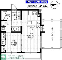 都営浅草線 西馬込駅 徒歩4分の賃貸マンション 5階1LDKの間取り