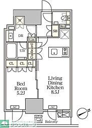 JR京浜東北・根岸線 大森駅 徒歩2分の賃貸マンション 16階1LDKの間取り