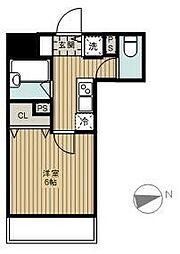 都営浅草線 戸越駅 徒歩1分の賃貸マンション 8階1Kの間取り