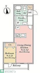 MOCXION Kyodo 1LDKの間取図画像