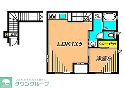 Cortile中延 1LDKの間取図画像
