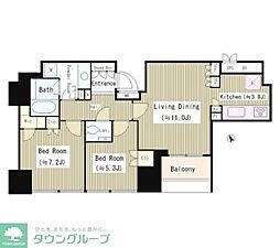 ザ・神宮前レジデンス 2LDKの間取図画像