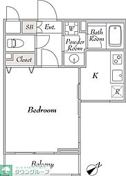 ミリアレジデンス桜新町 1Kの間取図画像
