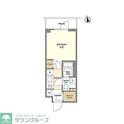 オーキッドレジデンス品川中延 1Kの間取図画像