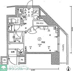 スカイコートパレス蒲田 1Kの間取図画像