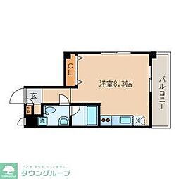 Levante-A ワンルームの間取図画像