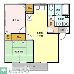 西武新宿線 狭山市駅 バス10分 西武柏原入口下車 徒歩1分の賃貸アパート 1階2LDKの間取り