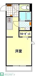 東武越生線 東毛呂駅 徒歩4分の賃貸アパート 1階ワンルームの間取り