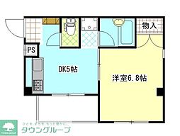 東武越生線 東毛呂駅 徒歩5分の賃貸マンション 1階1DKの間取り