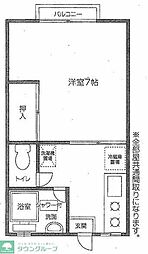 メゾン中村 1Kの間取図画像