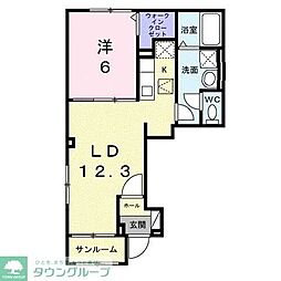 東武東上線 東松山駅 徒歩33分の賃貸アパート 1階1LDKの間取り