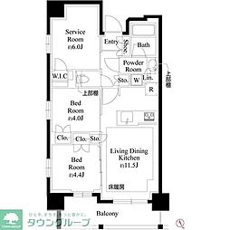 東武東上線 上福岡駅 徒歩2分の賃貸マンション 8階2SLDKの間取り