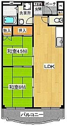 ビアンカ狭山 2LDKの間取図画像