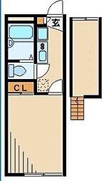 レオパレスサフィール 1階1Kの間取り