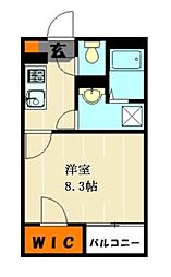 東武東上線 鶴瀬駅 徒歩12分の賃貸アパート 1階1Kの間取り