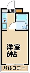 西武池袋線 飯能駅 徒歩7分の賃貸マンション 3階ワンルームの間取り