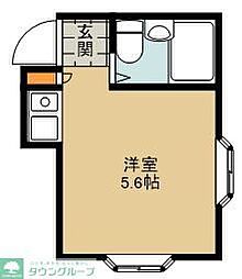 東武東上線 ふじみ野駅 徒歩11分の賃貸アパート 2階ワンルームの間取り
