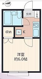 リベラル南大塚 1Kの間取図画像