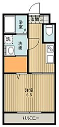 レグルス 1Kの間取図画像