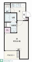 Jack unoki III 1Kの間取図画像